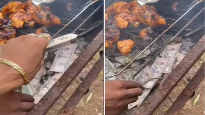 Burn Money: Thousands of notes burnt to eat tandoori chicken, you will be stunned to see the video